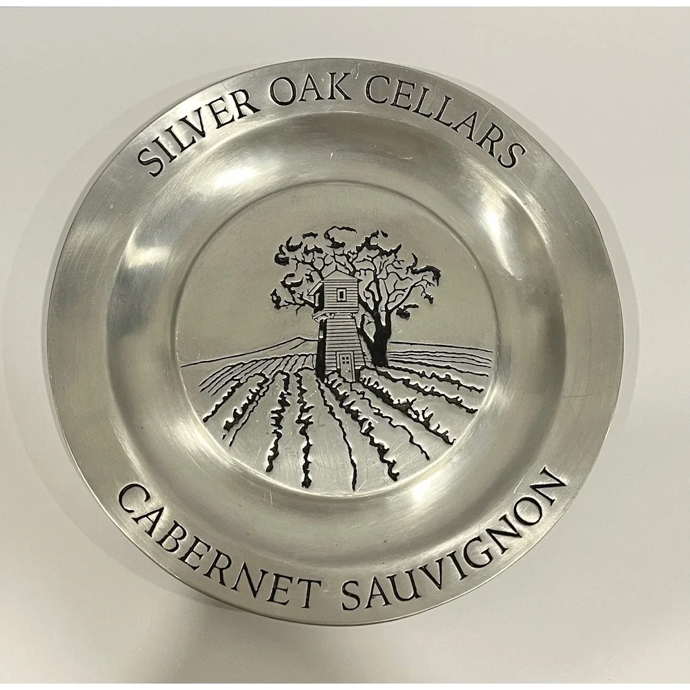 Silver Oak Cellars Cabernet Sauvignon Metal Wine Plate Charger Napa Valley 12